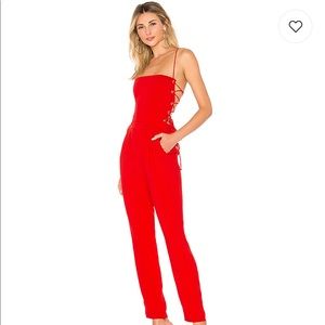 Revolve Kathleen Strappy Jumpsuit in Red